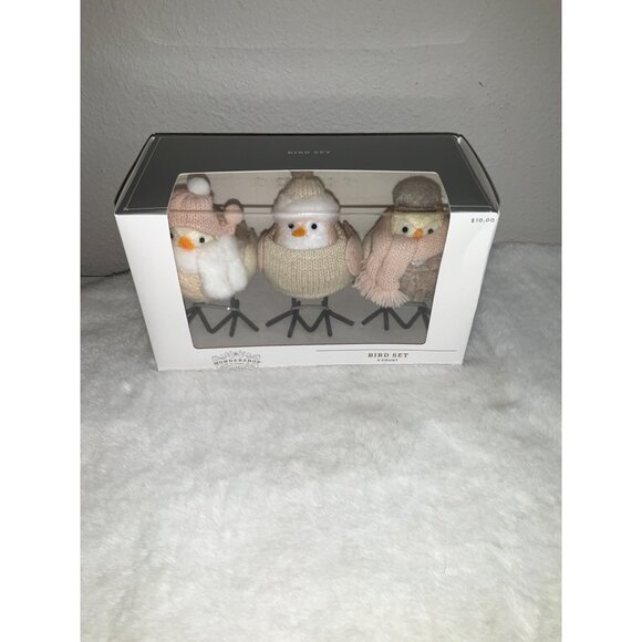 Target Wondershop  featherly friends Snowy Whites 3 pc Bird set - Picture 2 of 4